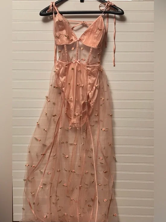 FOR LOVE AND LEMONS JASMINE ROSETTE MAXI DRESS SMALL - Picture 4 of 16